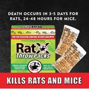 RatX Non-Toxic Rodent Killer Throw Packs, Naturally Derived Pellets, 3-Pack