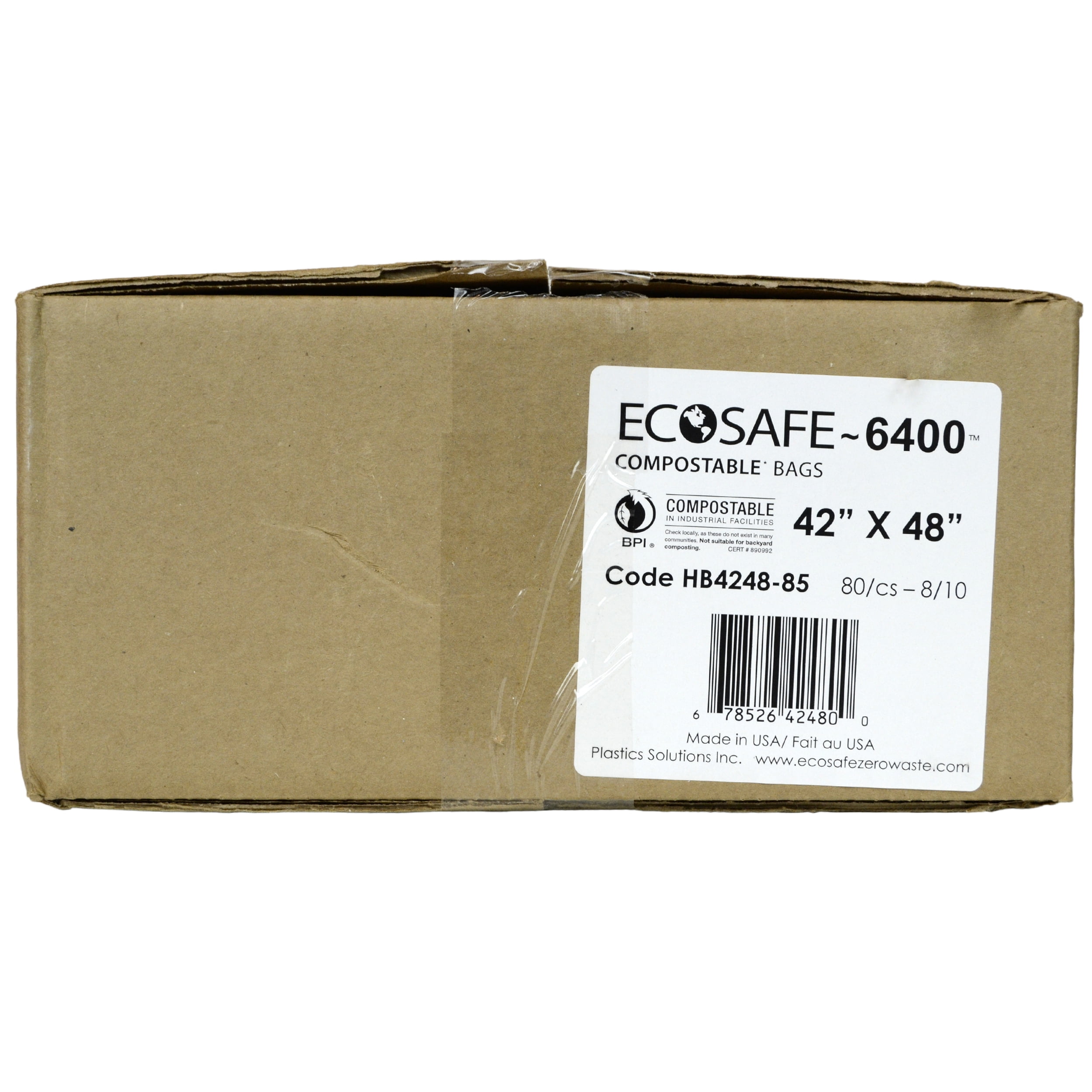 EcoSafe6400 HB424885 Green Certified Compostable 55Gallon Trash Bag