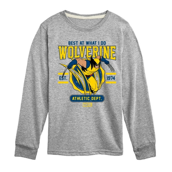 Marvel Wolverine - Collegiate Scratch - Toddler and Youth Long Sleeve Graphic T-Shirt