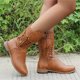 thumbnail image 1 of Botas de tacón alto para mujer, informales, con cordones, cremallera, Color sólido Wmkox8yii  hfjk931, 1 of 6
