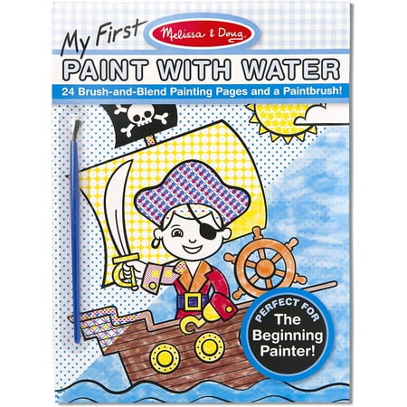 Melissa & Doug My First Paint with Water Kids' Art Pad with Paintbrush, Pirates, Space, Construction, and More