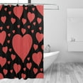 thumbnail image 3 of XMXY Red Hearts Long Shower Curtains, Waterproof Weighted Thick Bathroom Curtain with 12 Plastic Hook, 72x72 Inch, 3 of 8
