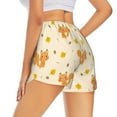 thumbnail image 4 of Picia Squirrel And Leaves Pattern Women's 2 in 1 Athletic Running Shorts High Waisted Workout Casual Gym Sweat Shorts with Comfy Liner Zipper Pockets-Large, 4 of 9