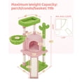 thumbnail image 7 of Yaheetech 42" Height Cactus Cat Tree with Scratching Posts, Basket & Ladder, Pink/Green, 7 of 7