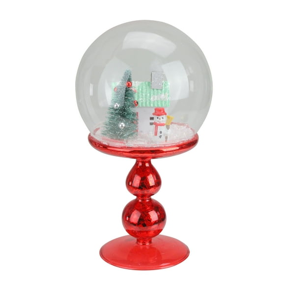 Avon 8.75" Rouge Scène de Vacances Piédestal Globe Décoration de Table