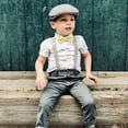 thumbnail image 2 of Boys Silk Bow Ties Formal Solid Bowtie Adjustable Length Yellow, 2 of 3