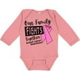thumbnail image 3 of Inktastic Our Family Fights Together Breast Cancer Awareness Boys or Girls Long Sleeve Baby Bodysuit, 3 of 5