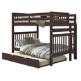thumbnail image 2 of Bedz King Bunk Beds Full over Full Mission Style with End Ladder and a Full Trundle, Dark Cherry, 2 of 9