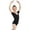 E054-Black, variant on hengsof Classic Ballet Leotard for Girls Solid Color Short Sleeve Round Neck Halter Leotard Fashionable Children's Gymnastics Practice Clothes 3-15Y