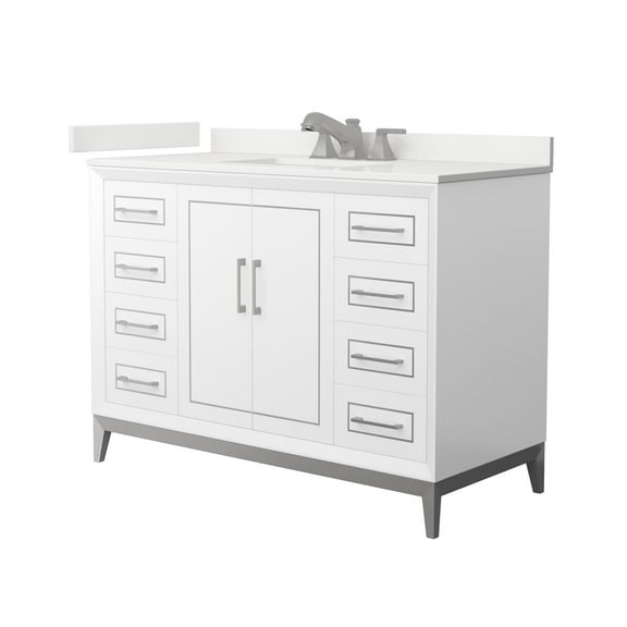 Wyndham Collection Wch515148s-Qtz-Us3mxx Marlena 48" Free Standing Single Basin Vanity Set