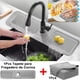 thumbnail image 3 of Grifo de Cocina de Acero Inoxidable Extraible +1 Tapete +1 Paño Limpieza - Grifo Llaves para Fregadero de Cocina de Agua Caliente y Fría Llave Mezcladora, con 2 Mangueras Interfaz 1/2 - Negro, 3 of 9