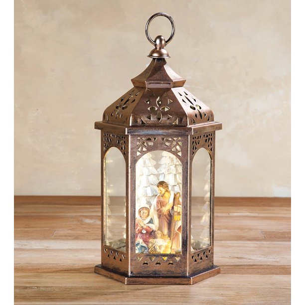 Holiday Lantern with Christmas Scene - Walmart.com - Walmart.com