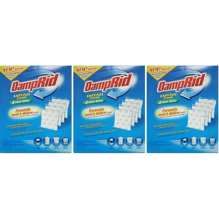 DampRid Easy Fill Moisture Absorber Refill Unscented - Odor Eliminating - 3 Pack, 42 oz