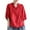 Red, variant on Plus Size Cotton Linen Blouses for Women Half Sleeves Vintage T Shirts Lounge Floral Embroidery Shirt Loose Fit Split V Neck Holiday Blouse Tops, M-4XL
