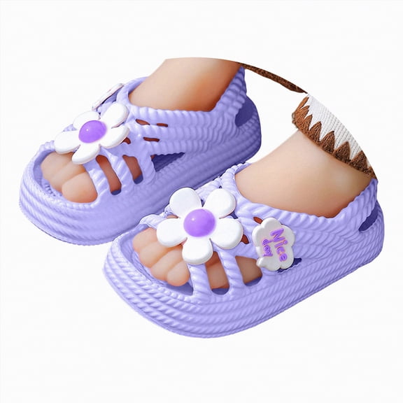 Gubotare Kids Sandals Girls Infant Baby Girls Boys Sandals Summer Beach Outdoor Bowknot Soft Rubber Sole Toddler Princess Dress Flats Walking Shoes Size 10 (Purple,Toddler 10)