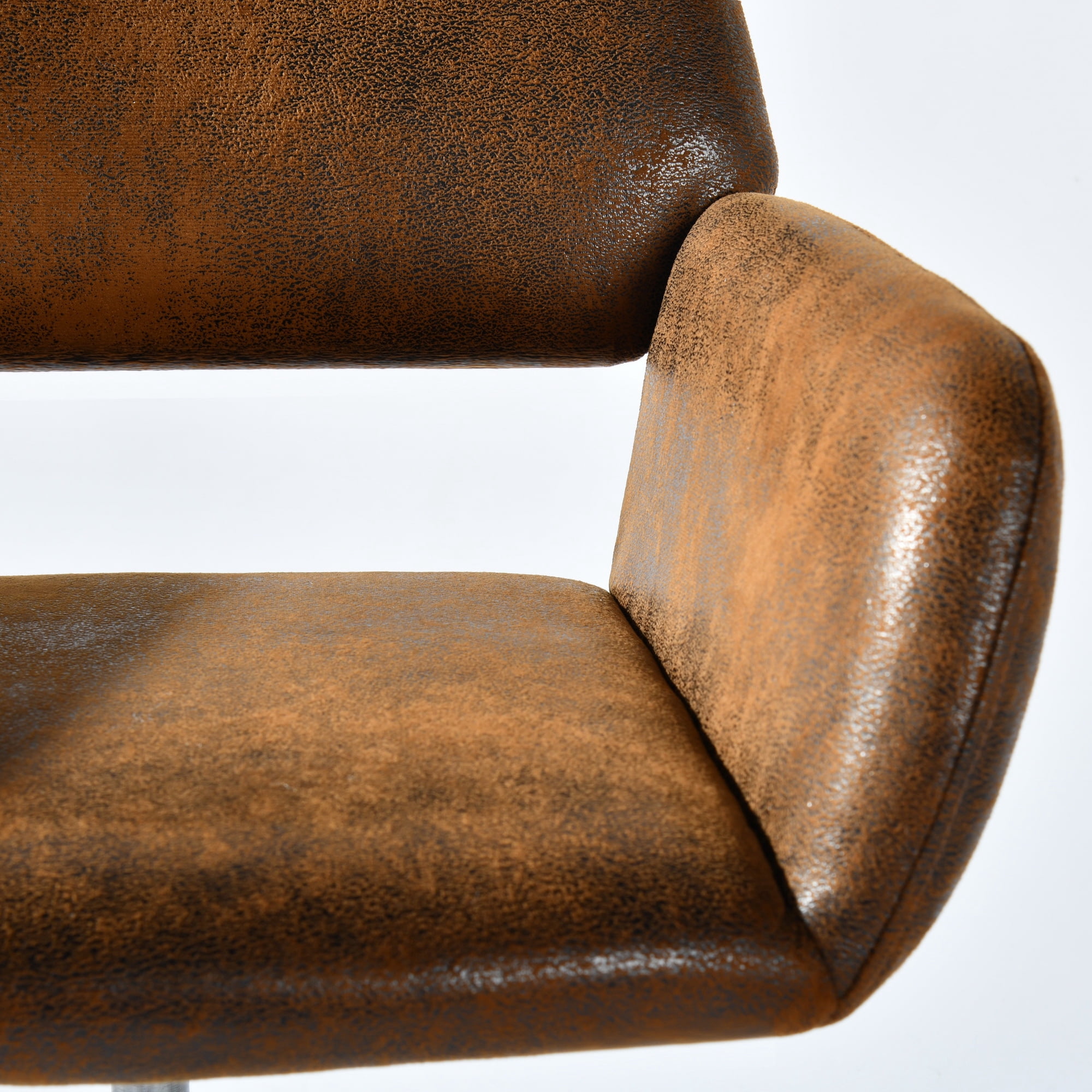 Homy Casa Adjustable Swivel Desk Chair, Modern Office Chair with Armrest for Home & Study, Suede Brown