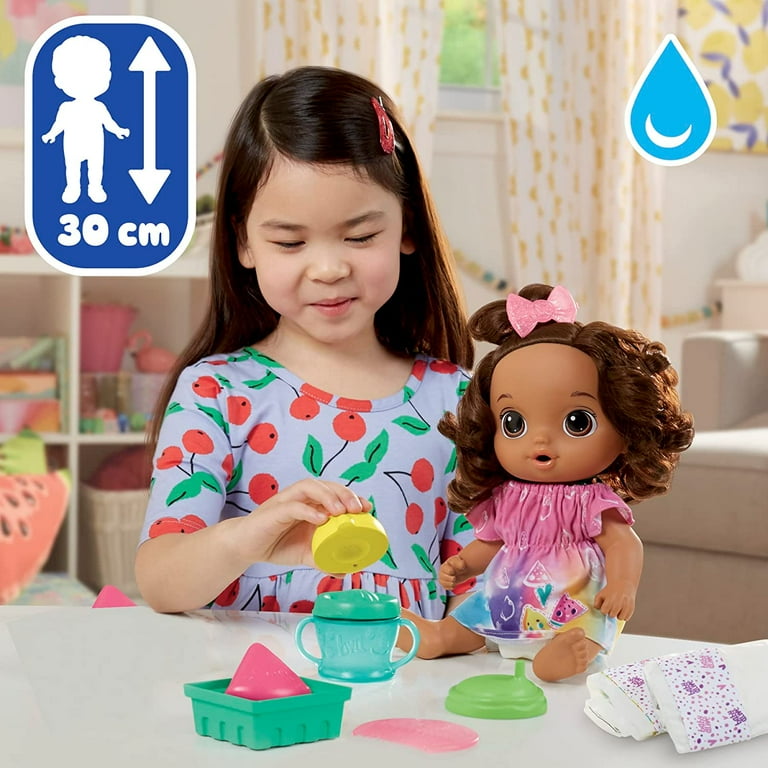 Baby Alive Fruity Sips Doll, Lemon, Toys for 3 Year Old Girls, 12-inch Baby  Doll Set, Drinks & Wets, Pretend Juicer, Kids 3 and Up, Brown Hair