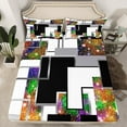 thumbnail image 1 of YST Kids Geometric Fitted Sheet Queen Size,Abstract Galaxy Sequins Bed Sheets， Buffalo Check Grids Bedding Set Soft Breathable Fitted Bed Sheets Modern Fashion Room Decor（No Top Sheet）, 1 of 5