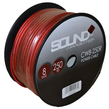 - SoundBox Connected 8 Gauge Red Power/Ground Wire, 250 Ft. Roll