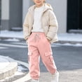 thumbnail image 6 of Cethrio Boys Cargo Sweatpants, Drawstring Elastic Bottom Casual Elastic Waist Athletic Joggers with Pockets Pink Size 5-6 T, 6 of 6