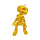 thumbnail image 3 of Decoración de calabaza luminosa de Halloween Macarena escultura de juguete dorado 15 cm x 11 cm x 4 cm, 3 of 8