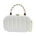 thumbnail image 4 of Bolso tipo caja con cadena jinwen minibolso bandolera para mujer Bolso de noche minimalista Blanco Bolso de hombro, 4 of 8
