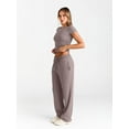 thumbnail image 3 of Conjunto de 2 piezas para mujer Trendy Queen, pantalón ancho para estar en casa, 3 of 5