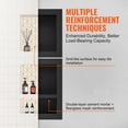 thumbnail image 4 of KFFKFF Niche de Douche Prête pour les Carreaux, 16 Pouces x 16 Pouces et 16 Pouces x 20 Pouces, Rangement à Trois Tablettes, Niche d'Angle Carré à Insérer dans le Mur, Protection Scellée, Niche Contemporaine de Rangement pour Savon pour Douche Salle de Bain, Noir, 4 of 9