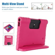 Dteck Handle Case For Lenovo Yoga Smart Tab YT-X705 Yoga Tab 5 YT-X705F 10.1 Inch Tablet 2019 , Heavy Duty EVA Foam Shockproof Rugged Kids Case Child Proof Cover With Stand, Hot Pink
