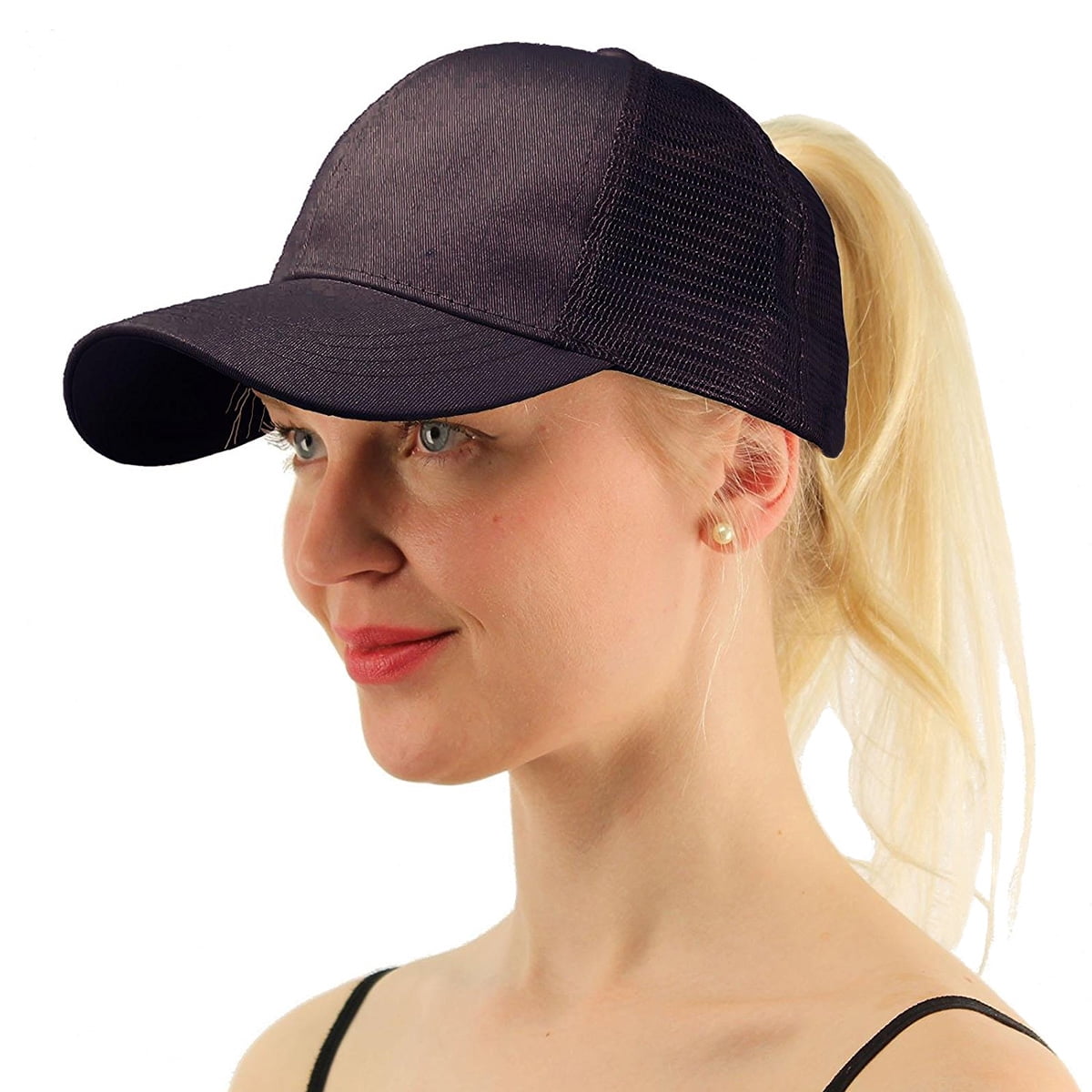 messy bun baseball cap
