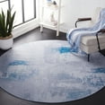 thumbnail image 3 of SAFAVIEH Tacoma Richard Traditional Machine Washable Area Rug, Grey/Blue, 6' x 6' Round, 3 of 9