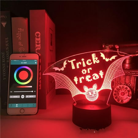 

Homeex Halloween Bat 3d Night Light Smart Alarm Clock Bluetooth Speaker Suit Bluetooth Speaker