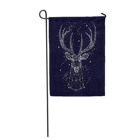 SIDONKU Tattoo Starry Sky Constellation Deer Design Map Reindeer Space Garden Flag Decorative Flag House Banner 28x40 inch
