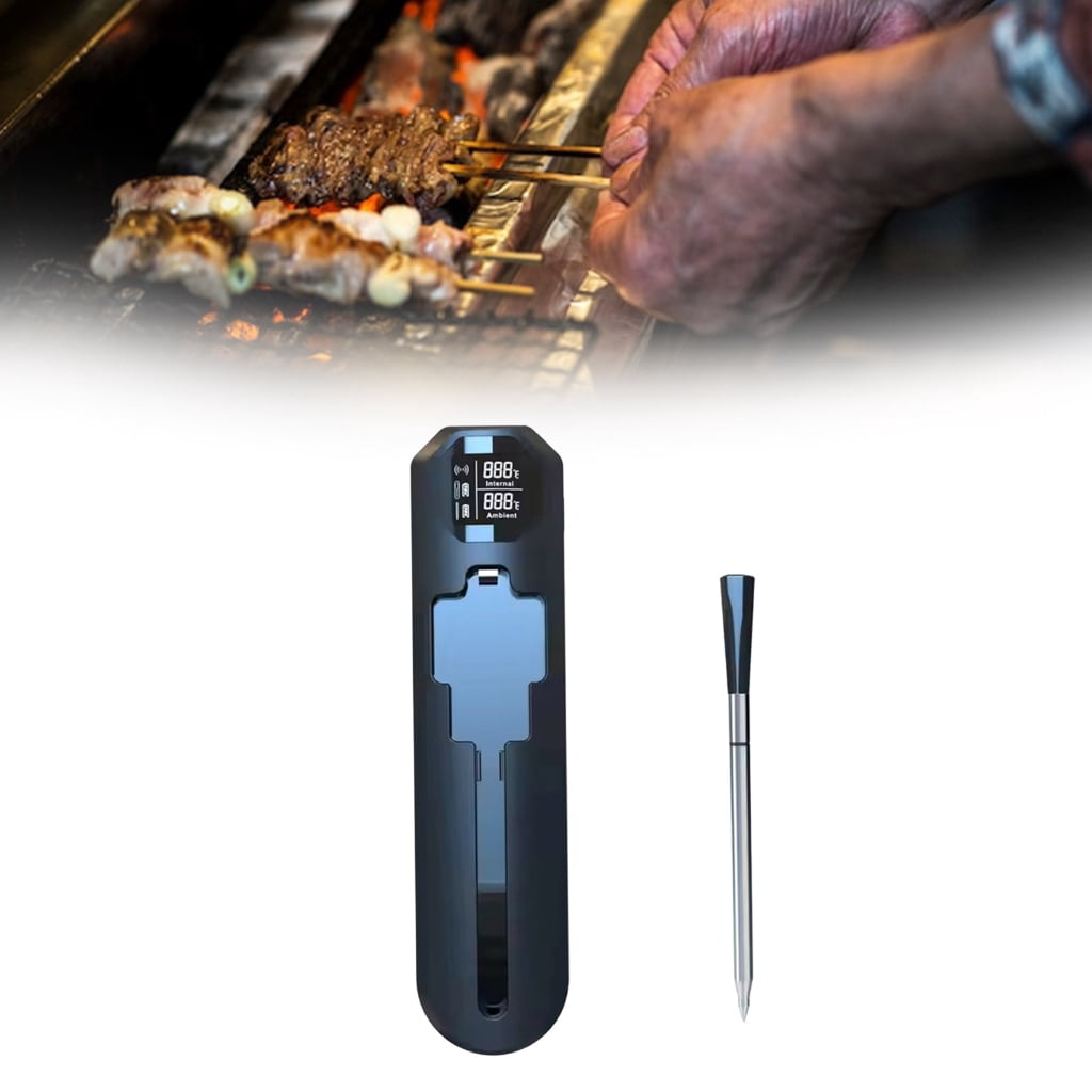 Digital Food Thermometers Realtime Monitoring Apps For BBQ Grills Oven SmokerW1re1essCooking Thermometers IP67 Waterproof Probe For Outdoor BBQ Grilling And Baking