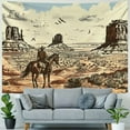 thumbnail image 4 of Nawypu YEAHSPACE Western Tapestry  Cowboy Tapestry for Bedroom Aesthetic Wall Hanging Wall Blanket-American Cowboy Riding Horse in Wild West eagle, 4 of 6