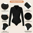thumbnail image 6 of COMFREE Women's Sexy V-neck Bodysuit Long Sleeve Jumpsuit Basic Tops Solid Soft Jumpsuits, 6 of 7