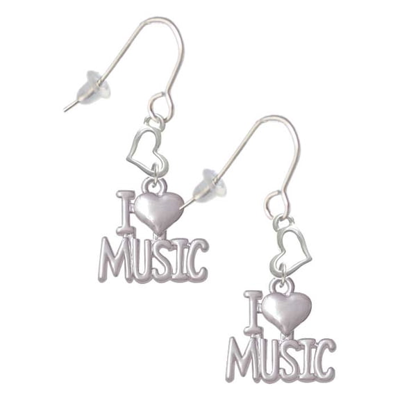 I 'Heart' Music Heart French Earrings