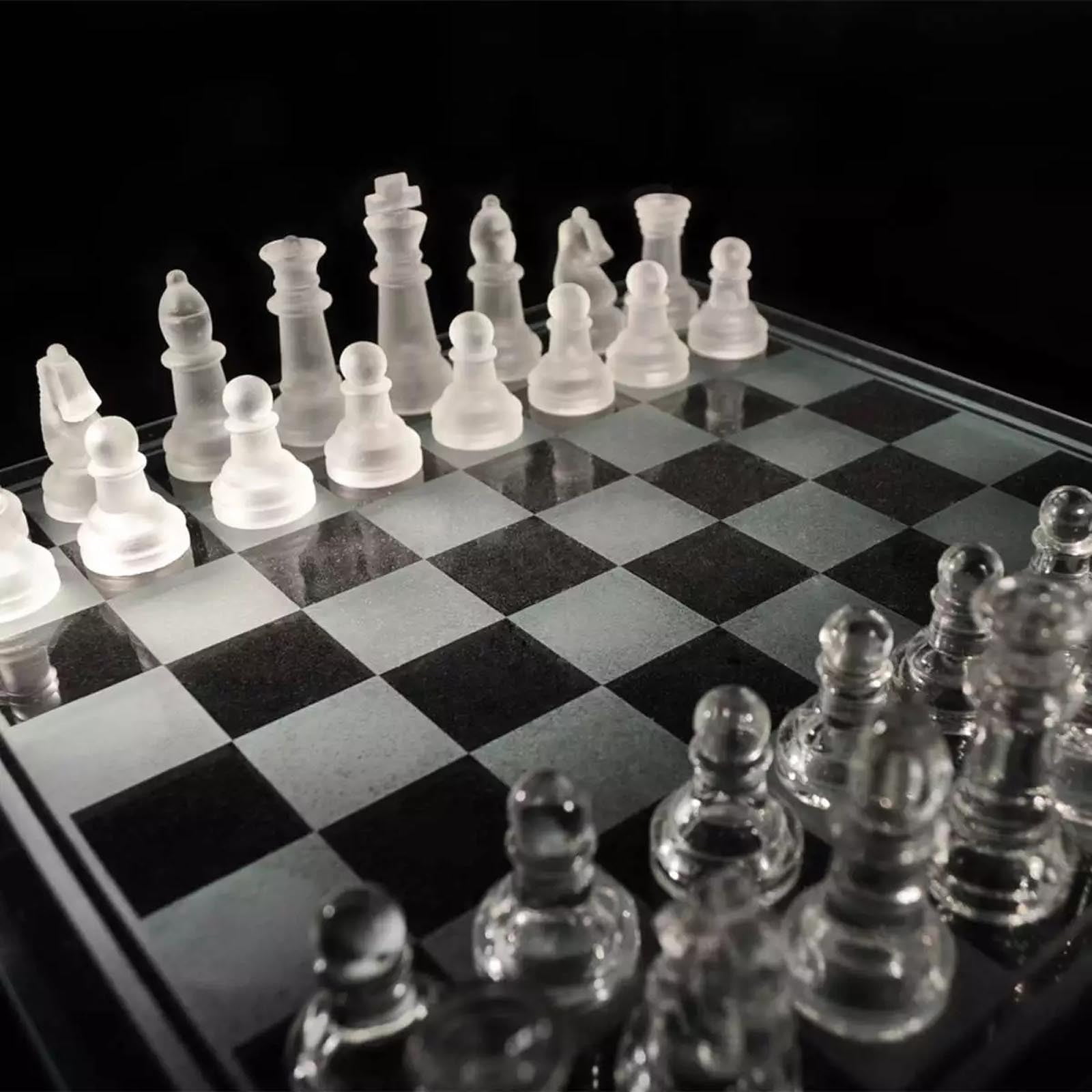 Transparent Staunton standard plastic chess pieces chessmen Amber 
