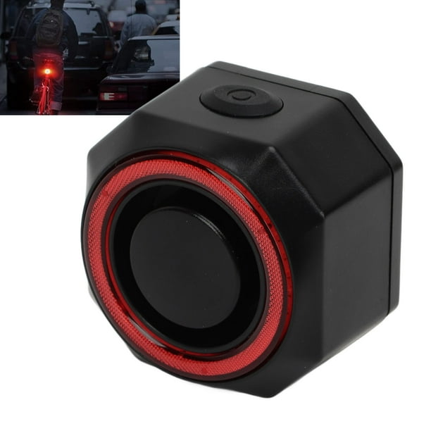 Alarma de ladrones de bicicletas, sensibilidad recargable impermeable 4 modos luz de alarma de luz trasera de bicicleta de bicicleta control remoto 110db para equipaje