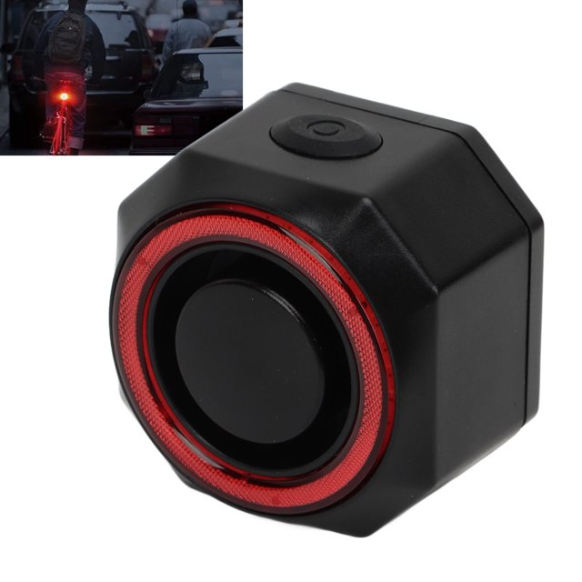 Alarma de ladrones de bicicletas, sensibilidad recargable impermeable 4 modos luz de alarma de luz trasera de bicicleta de bicicleta control remoto 110db para equipaje