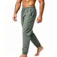 thumbnail image 4 of ctdiral Mens Stretchy Joggers Lightweight Running Sweatpants Elastic Waist Tapered Pants with Pockets Army Green L, 4 of 5