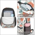 thumbnail image 4 of Pioneer Flower Floral Print Pattern 17" School Backpacks for Teens,Waterproof Oxford Fabric,S-Shape Padded Straps for School,Travel,Hiking,Camping, 4 of 5