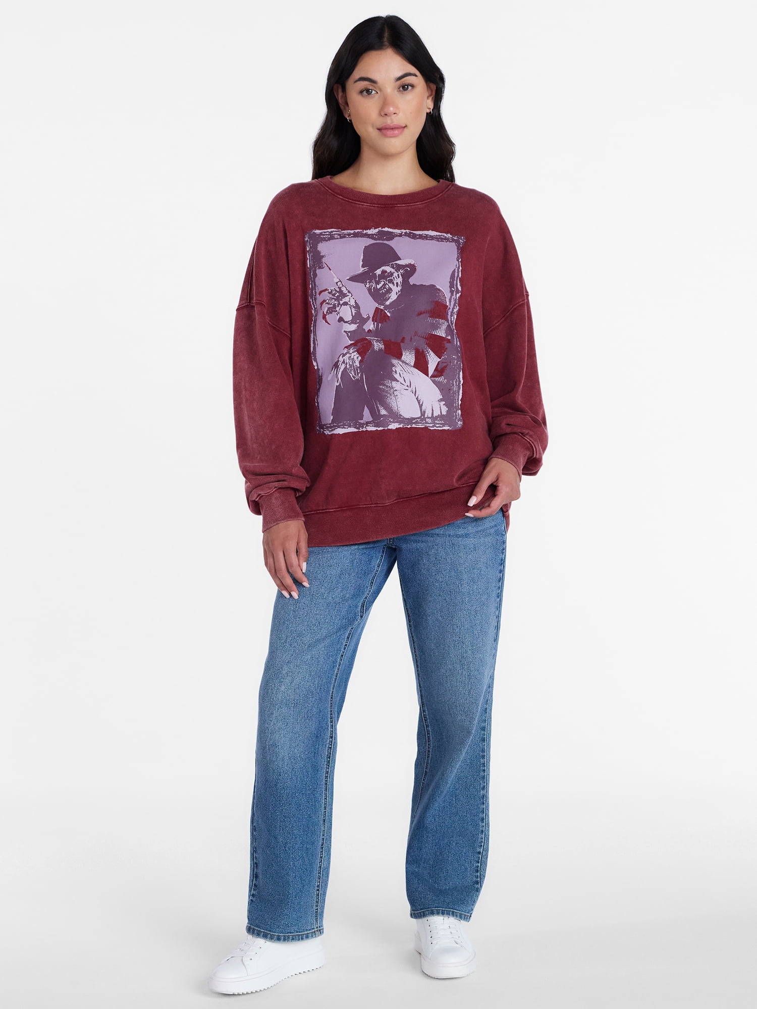 A Nightmare on Elm Street Women’s Graphic Halloween Sweatshirt, Sizes XXS-XXL