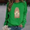 thumbnail image 3 of Gibobby Sudadera sin capucha y ocio Linda sudadera de marmota – Sudadera feliz del día de la marmota Sudadera cómoda para mujer para los amantes de la marmota (tipo 4)(Verde, XL), 3 of 4