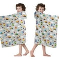 thumbnail image 4 of Cartoon Construction Vehicles Houses Hooded Bath Towel，50"x30" for Ages 3 To 12 Kids, Quick Dry Lightweight Soft Microfiber Hood Beach Towel Cover Up for Kids, 4 of 7