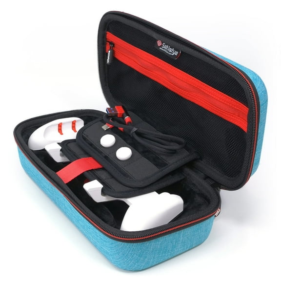 Satisfye - ZenGrip Go Elite Bundle (Lite), Accessories Compatible with Nintendo Switch Lite - Bundle includes: Grip, Elite Case, Low Profile A-C USB Cable. BONUS: 2 Thumbsticks (Turquoise)
