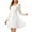 White, variant on Women's Swiss Dot Long Sleeve Mini Dress 100% Polyester Partially Lined Bodice Easy Everyday Dress for All Occasions