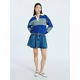 thumbnail image 2 of Scoop Women's Denim Mini Skirt with Double Waistband, Sizes 0-18, 2 of 5