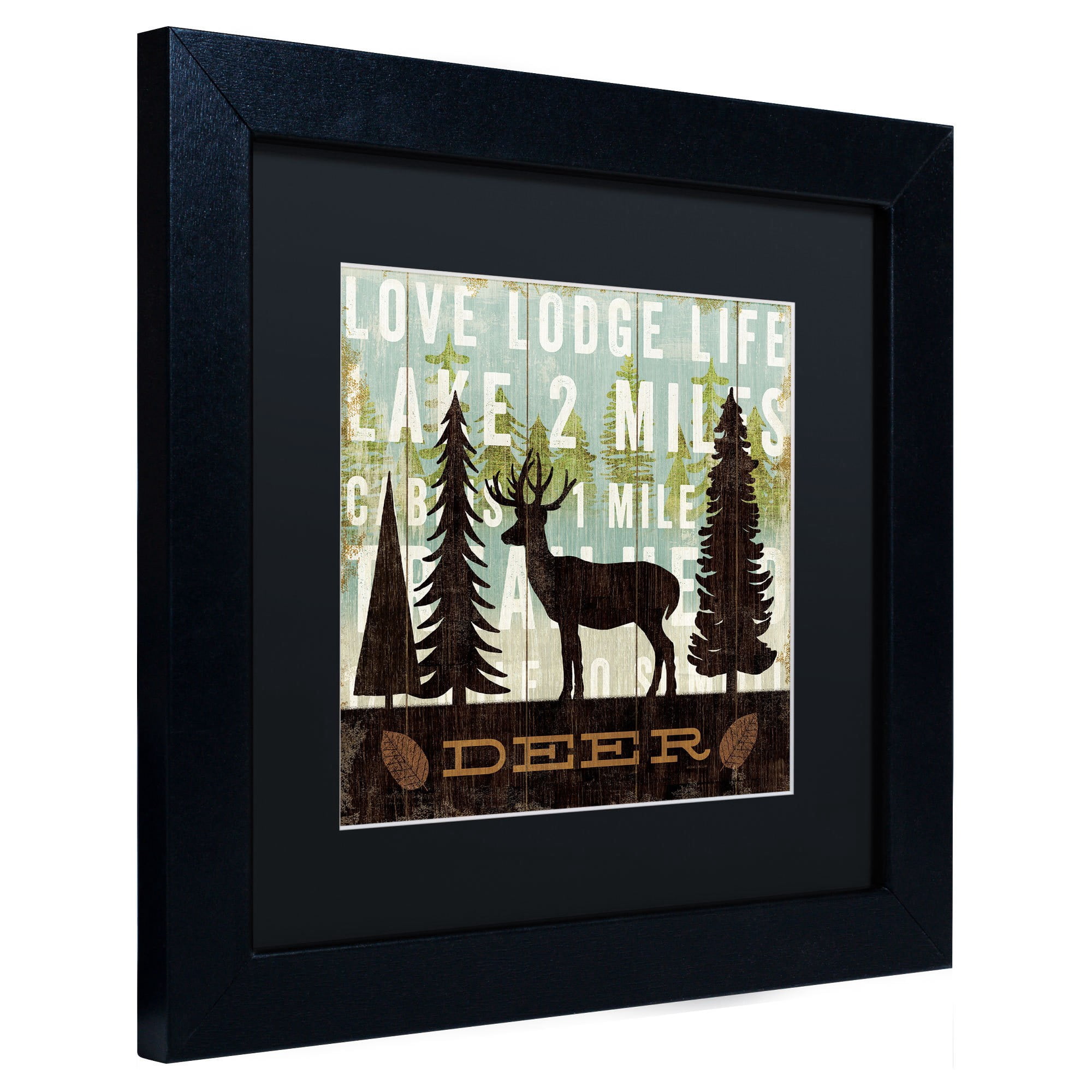 Trademark Fine Art "Simple Living Deer" Canvas Art by Michael Mullan, Black Matte, Black Frame