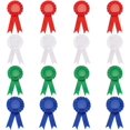 thumbnail image 1 of 16PCS 4 Colors Ribbon Award Medals Rosette Ribbon Blank Award Ribbon Badge Blue Red and White Prize Ribbons Honorable Recognition Ribbons for Competition Sport Event School Contest, 1 of 5